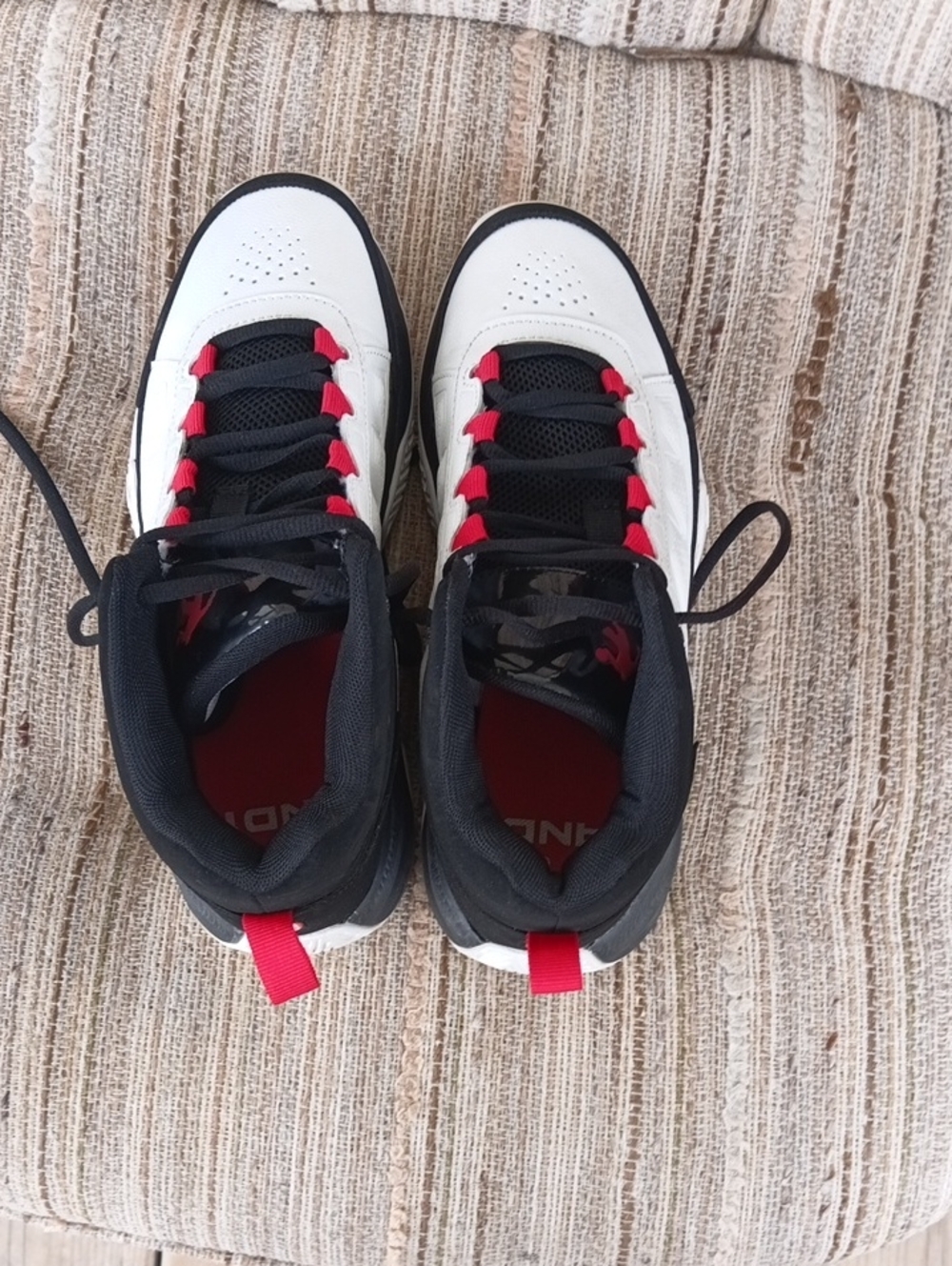 And1 Kids White Black Red High-Top Sneakers